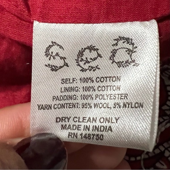 Sea NY Theodora Red Quilted Cropped Jacket Puff Shoulder Paisley - Picture 12 of 12